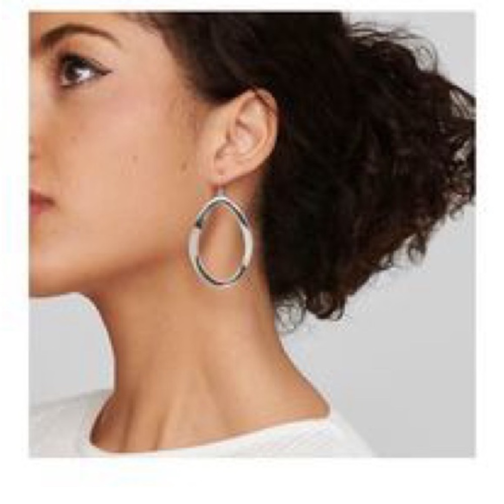 Brand new Sterling Silver Ippolita Wavy open oval hoop Earrings